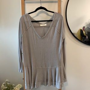 Plus size a beautiful soul long sleeve peplum shirt